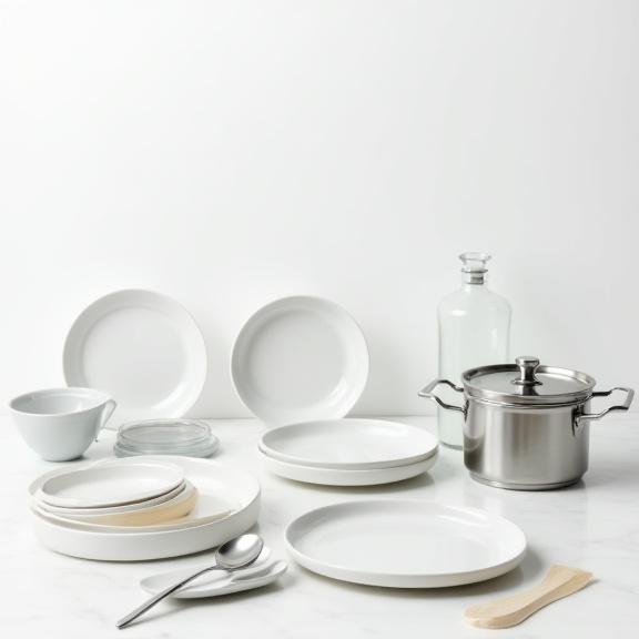 정갈하게 놓인 모던한 디자인의 주방용품들